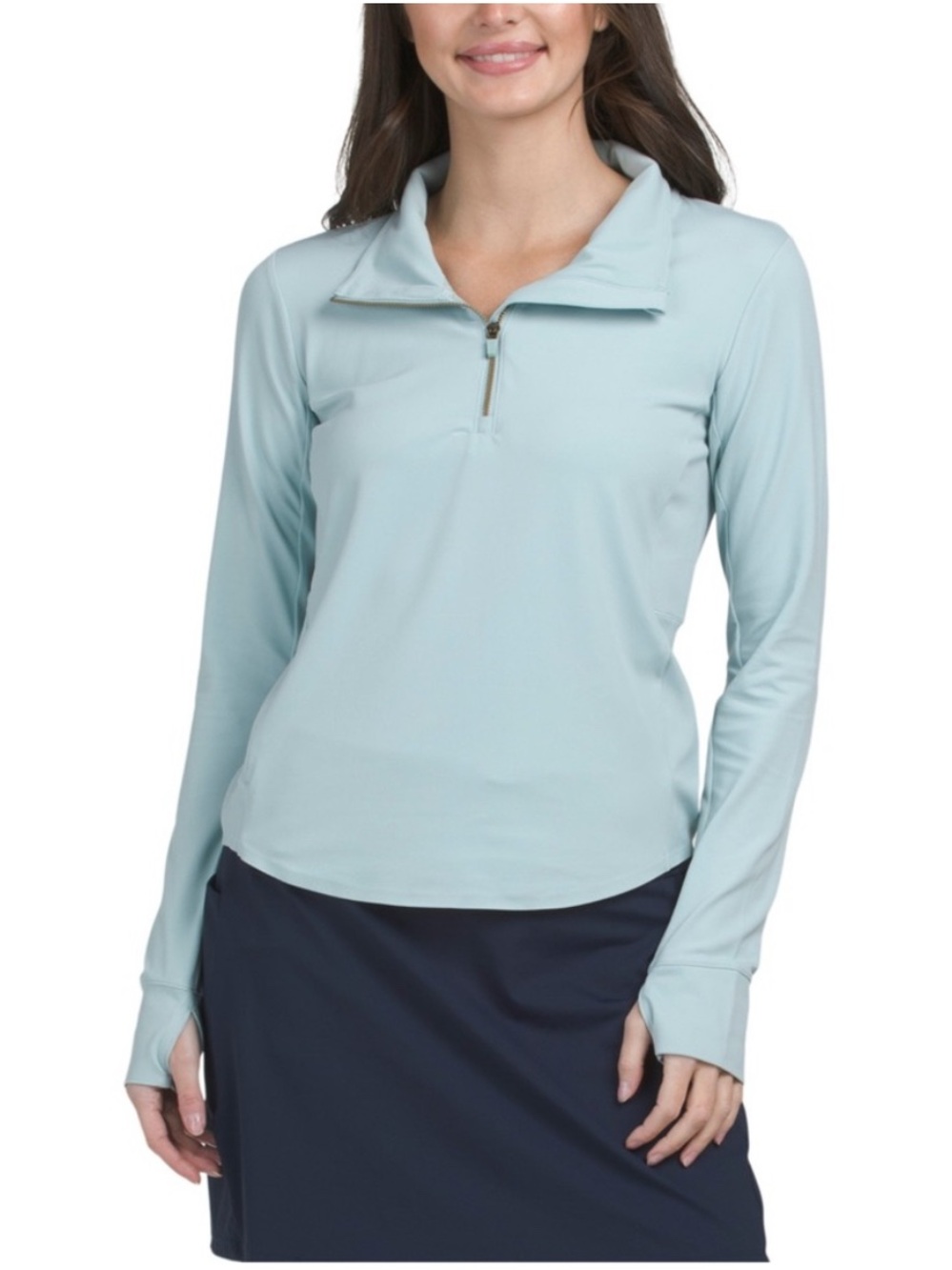 Rhone Blue Cloud Course to Court Quarter Zip Pullover Sweater- M